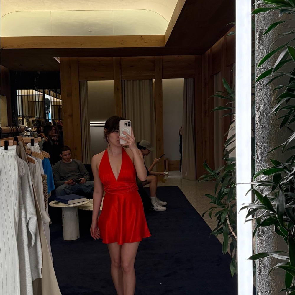 Aritzia Red Backless Dress